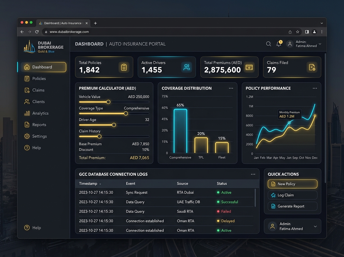 Golden Eagle Insurance Portal Mockup